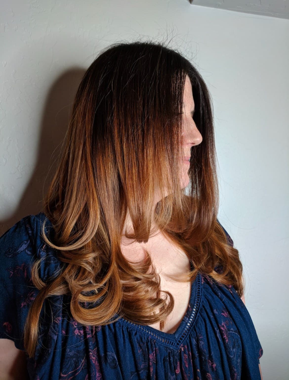 Caramel ombre long layers